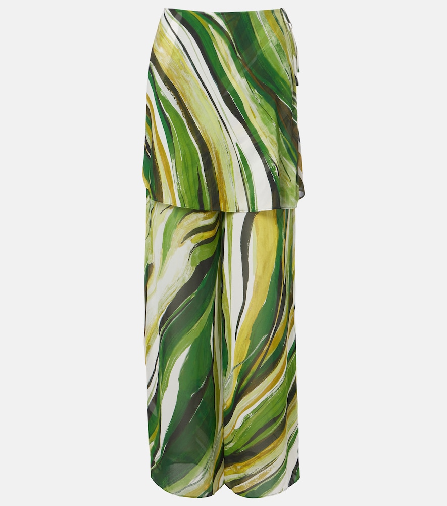 Christopher Esber Printed silk wide-leg pants