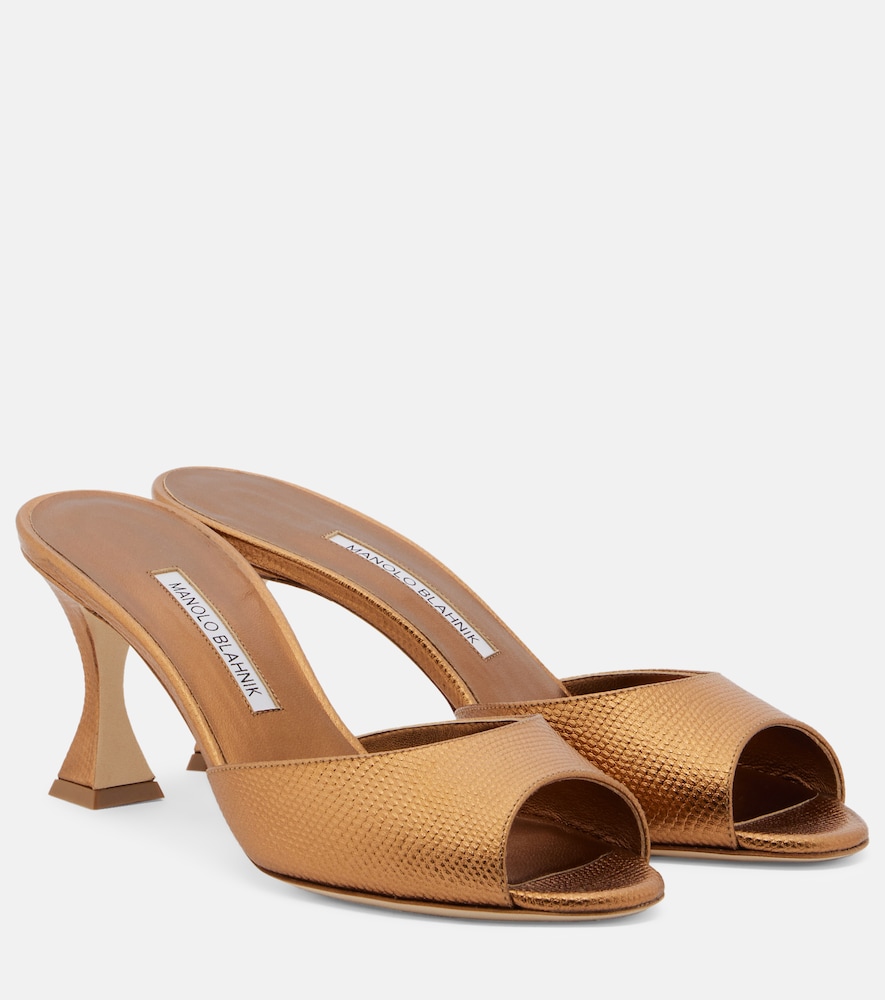 Pantoletten Jadaron aus Metallic-Leder