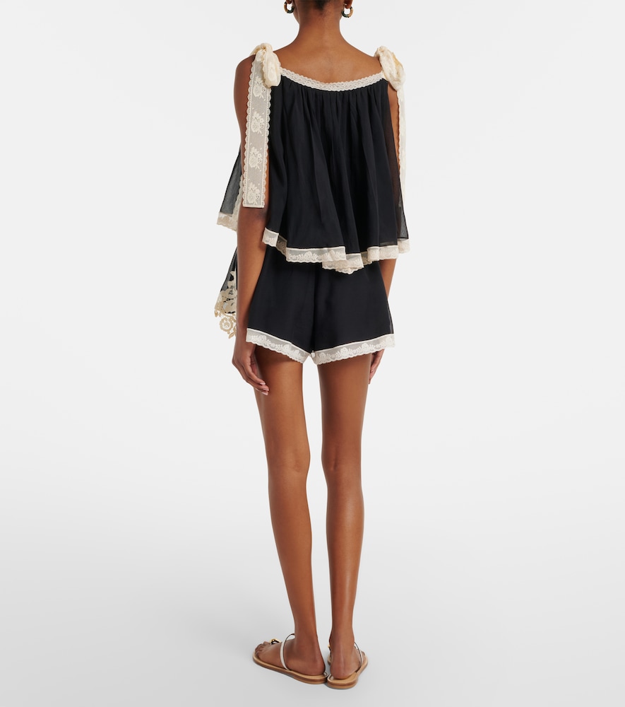  Zimmermann Zimmermann Shorts Roselight Aus Baumwolle Und Seide 
