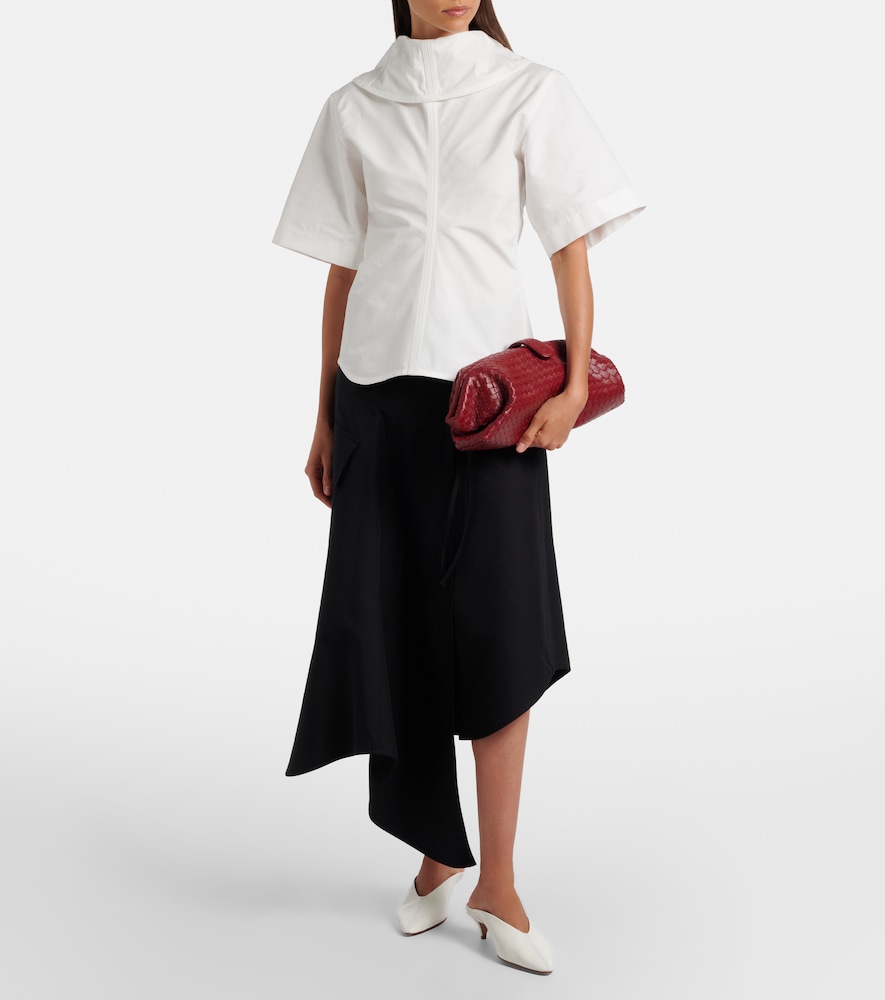 Bottega Veneta Asymmetric cotton midi skirt