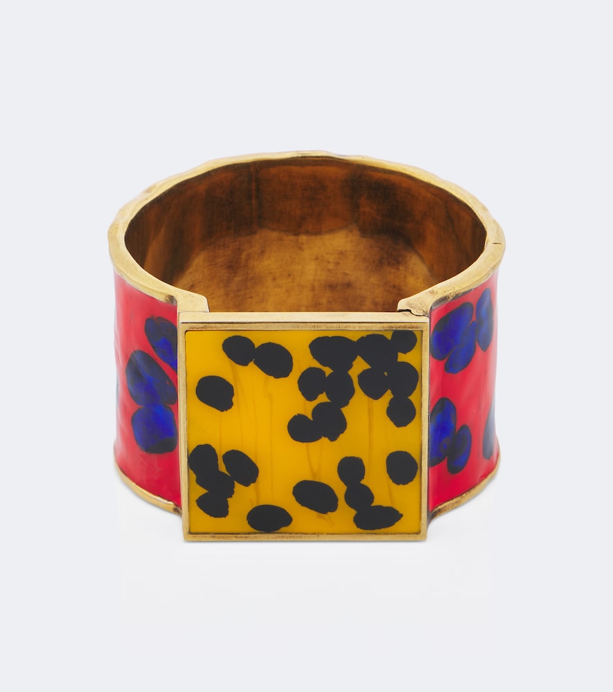 Dries Van Noten Enamel Cuff Bracelet In Multicoloured