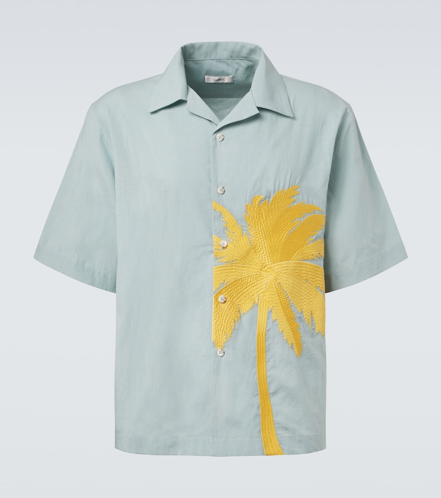 Camicia bowling con ricamo