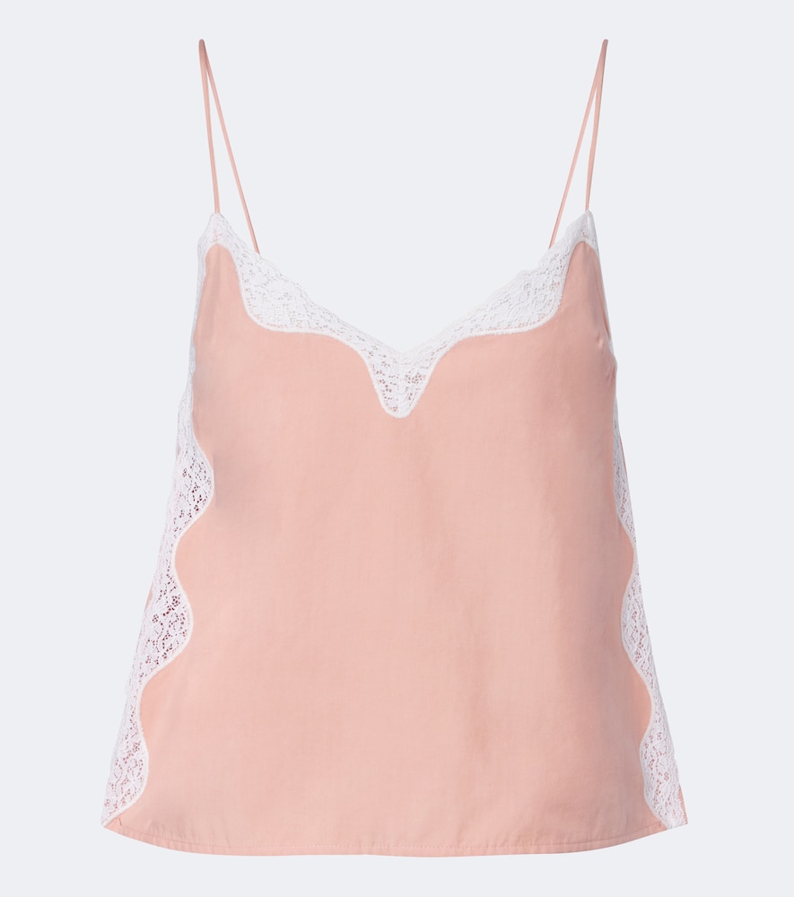 Posse Tabitha Lace-trimmed Top In Pink