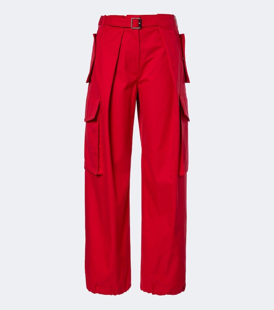 Pantaloni cargo in cotone e seta