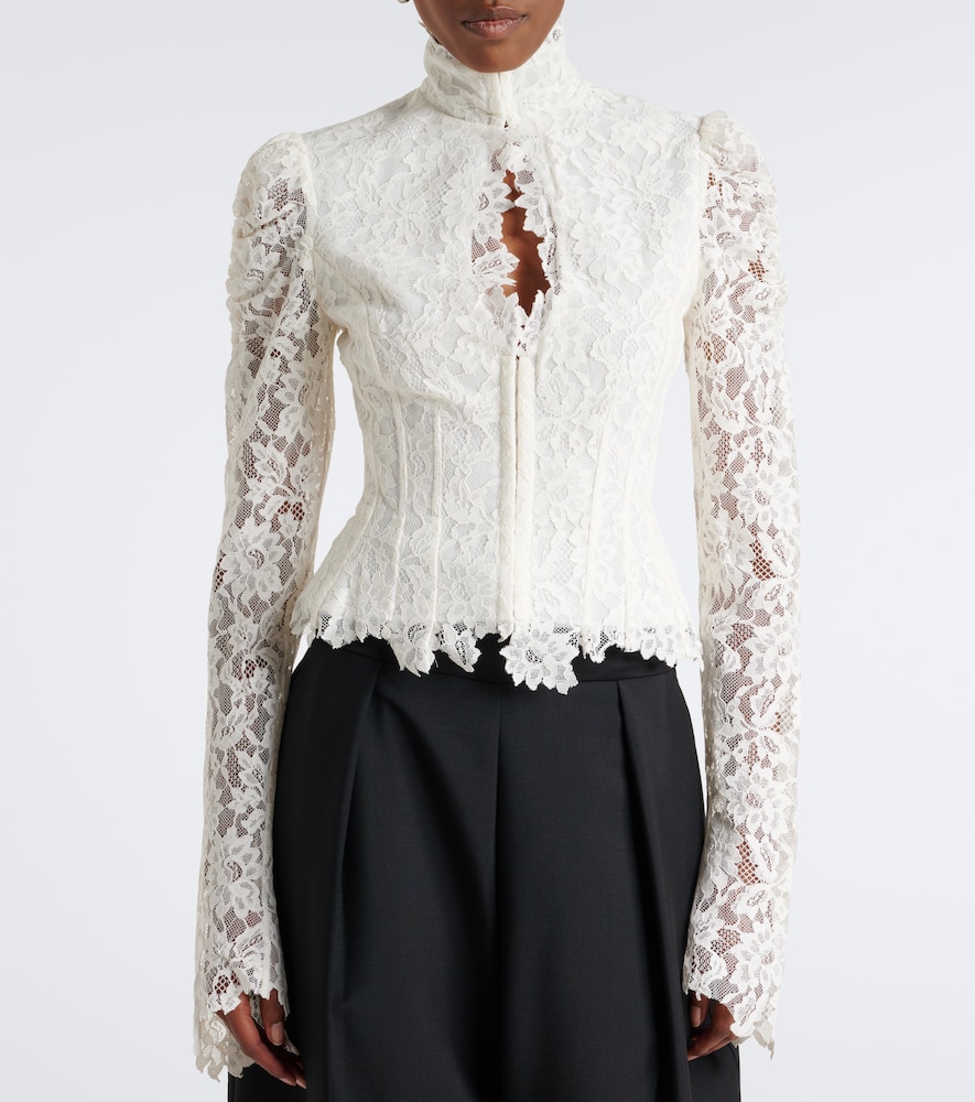 Vitalis Lace Cotton-Blend Corset Top