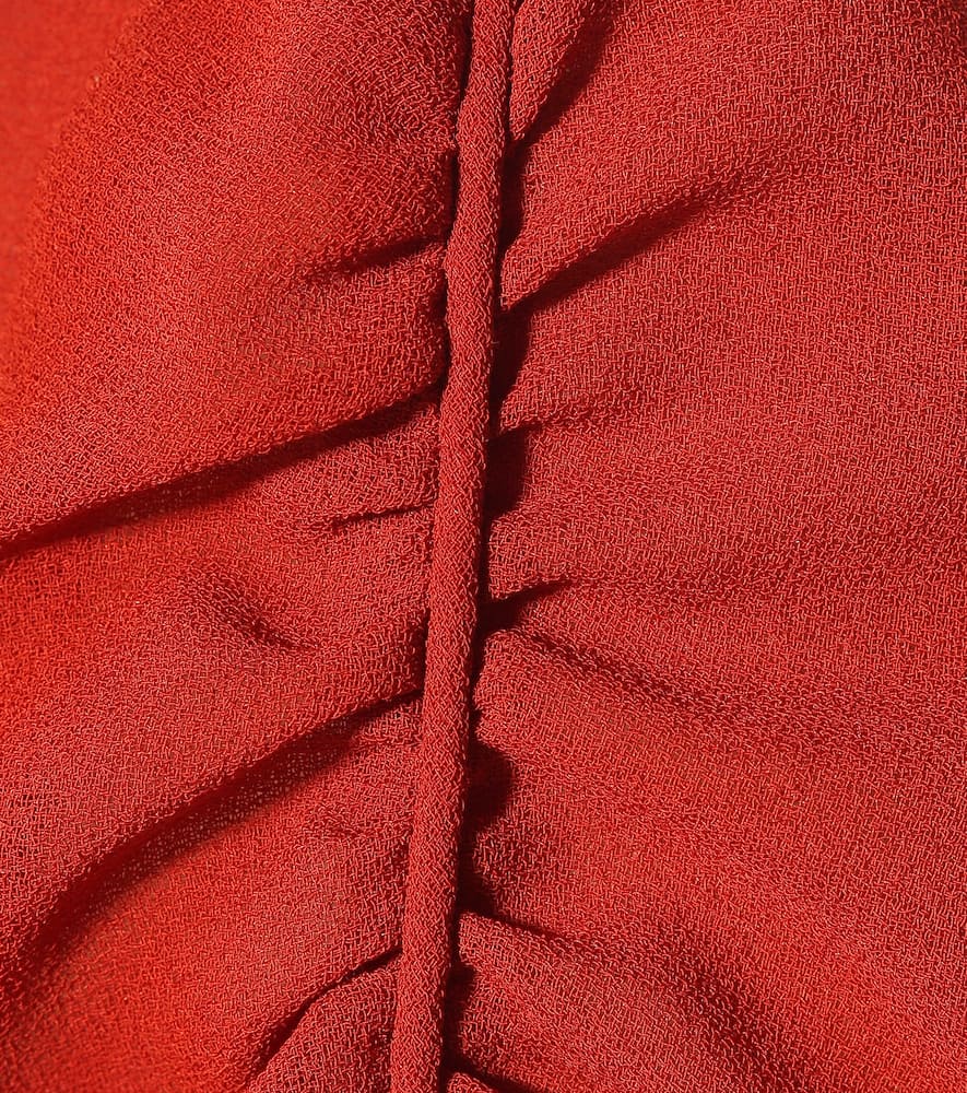 See By Chloé Long-sleeve Ruched Georgette Blouse In Red