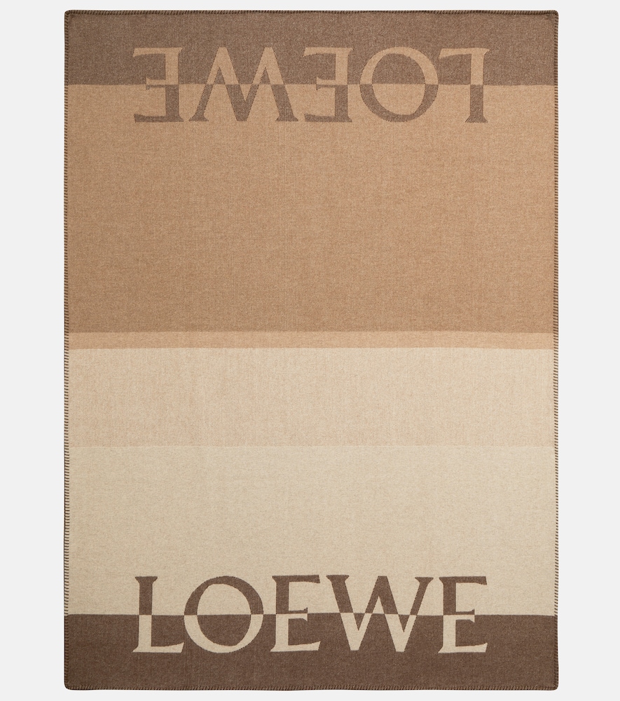 Loewe Logo wool and cashmere-blend blanket