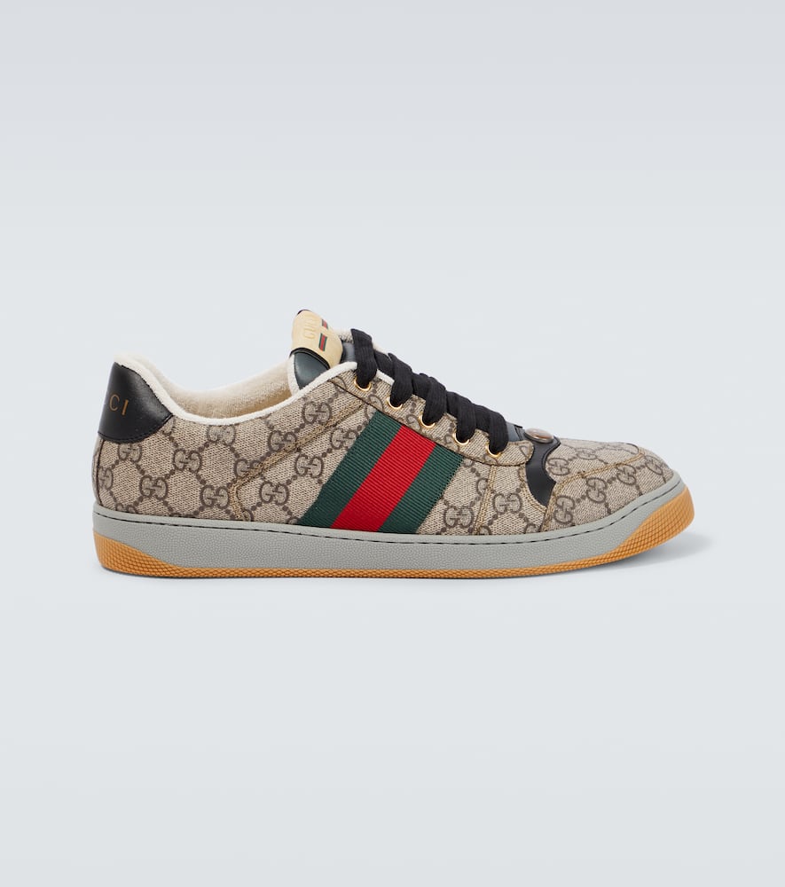 Screener leather-trimmed GG sneakers