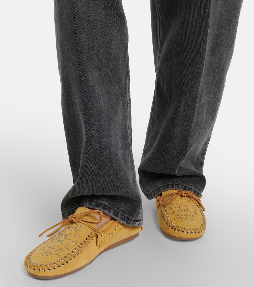  Isabel Marant Isabel Marant Freen Embellished Suede Moccasins 