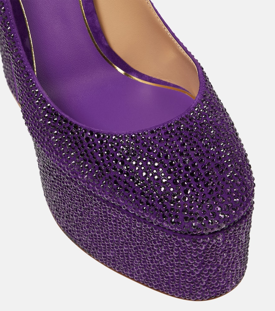  Valentino Garavani Valentino Garavani Tan-go Embellished Leather Platform Pumps 