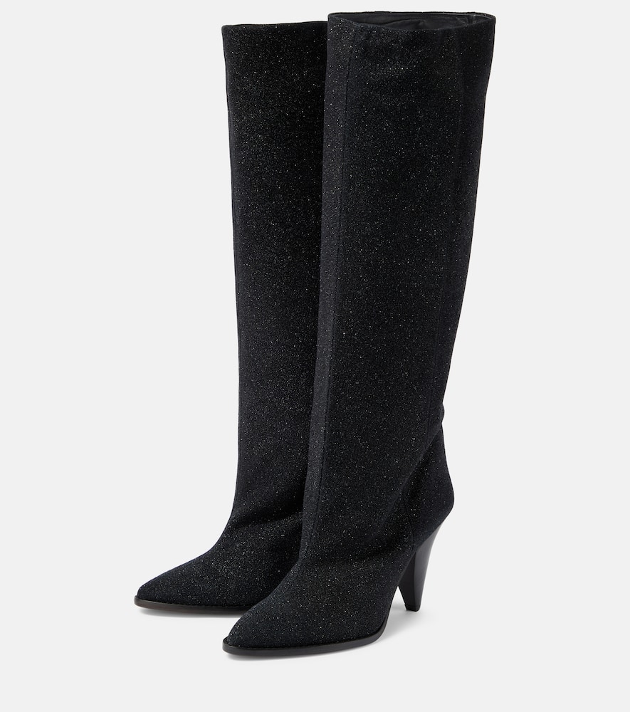 Shop Isabel Marant Ririo Suede Knee-high Boots In Black