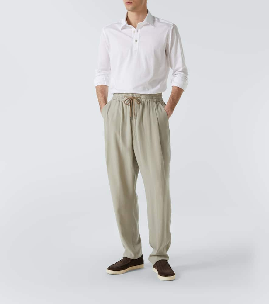 Shop Kiton Cotton Poplin Polo Top In White