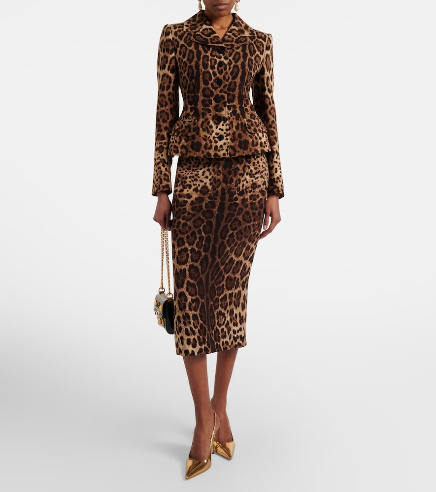Dolce & Gabbana Leopard-print wool crêpe jacket