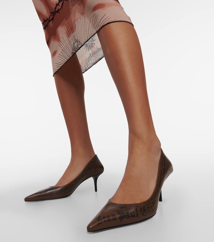 Jimmy Choo X Jean Paul Gaultier Tattoo Leather Pumps In Brown