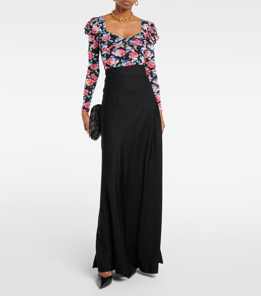  Diane Von Furstenberg Diane Von Furstenberg Erik Floral Mesh Bodysuit 