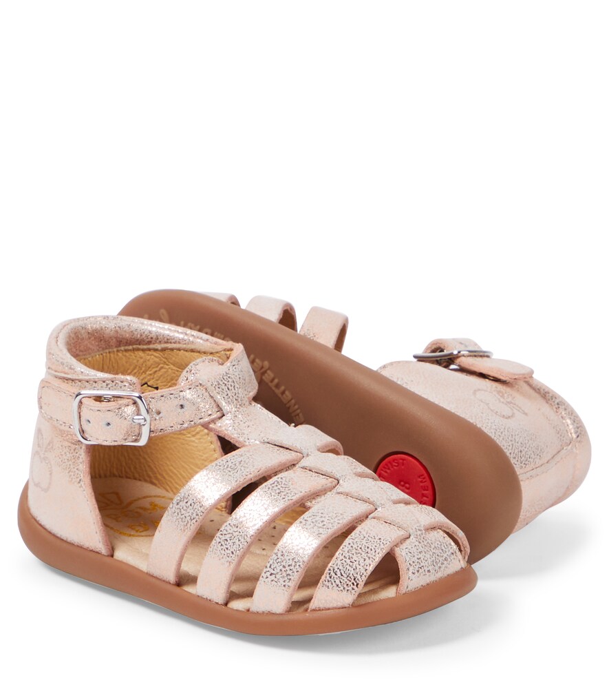  Pom D'api Pom D'api Baby Stand-up Strap Leather Sandals 