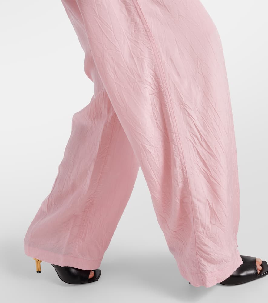 Shop Victoria Beckham High-rise Wide-leg Pants In Pink