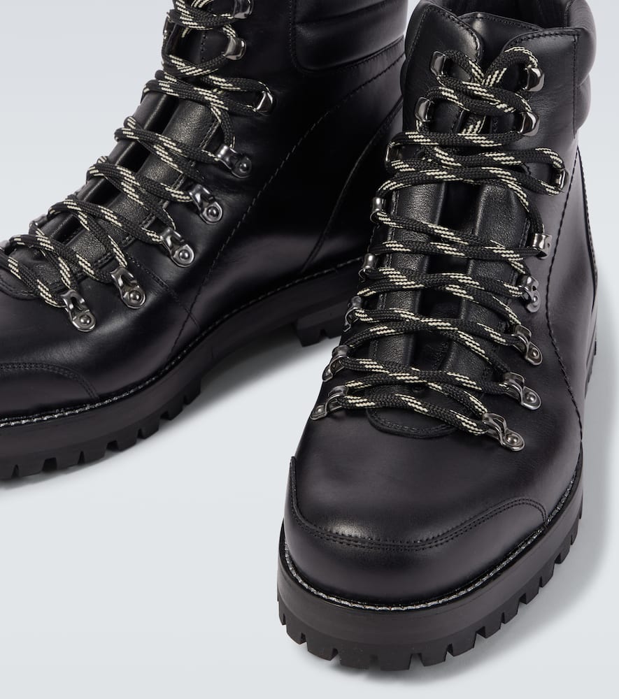 Manolo Blahnik Janka Leather Lace-up Boots In Black