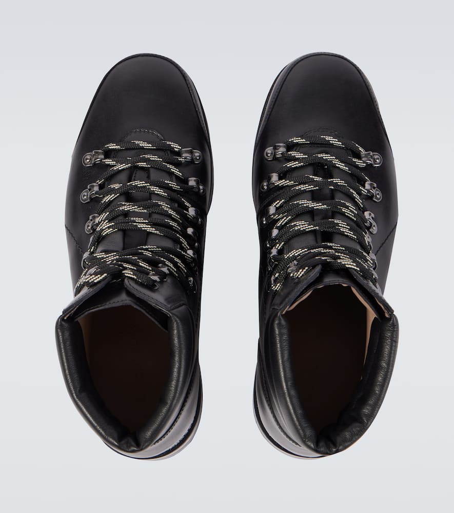 Manolo Blahnik Janka Leather Lace-up Boots In Black