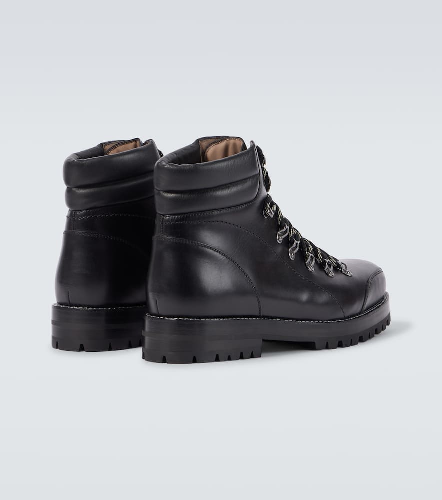 Manolo Blahnik Janka Leather Lace-up Boots In Black
