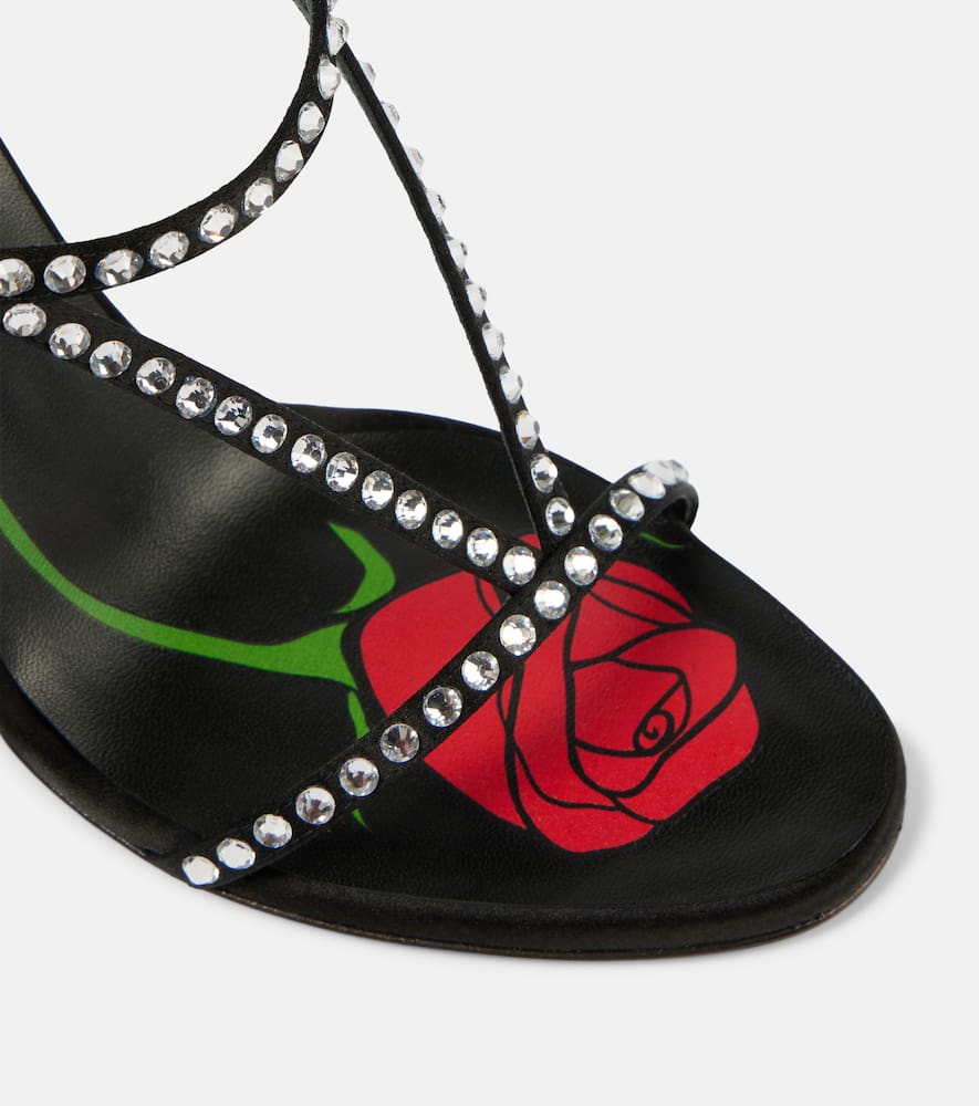 Magda Butrym Crystal-embellished Satin Sandals In Black