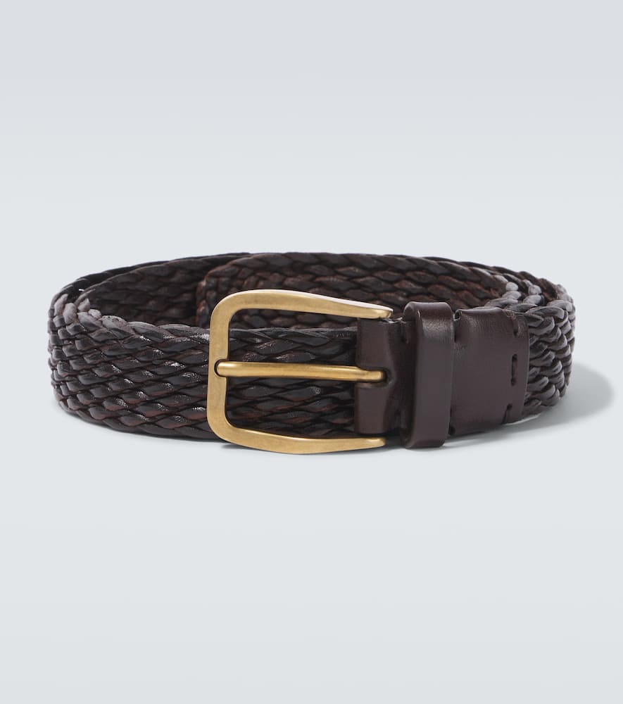 Braided leather belt