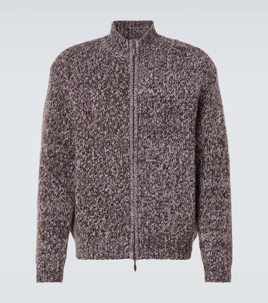 Cashmere zip-up sweater