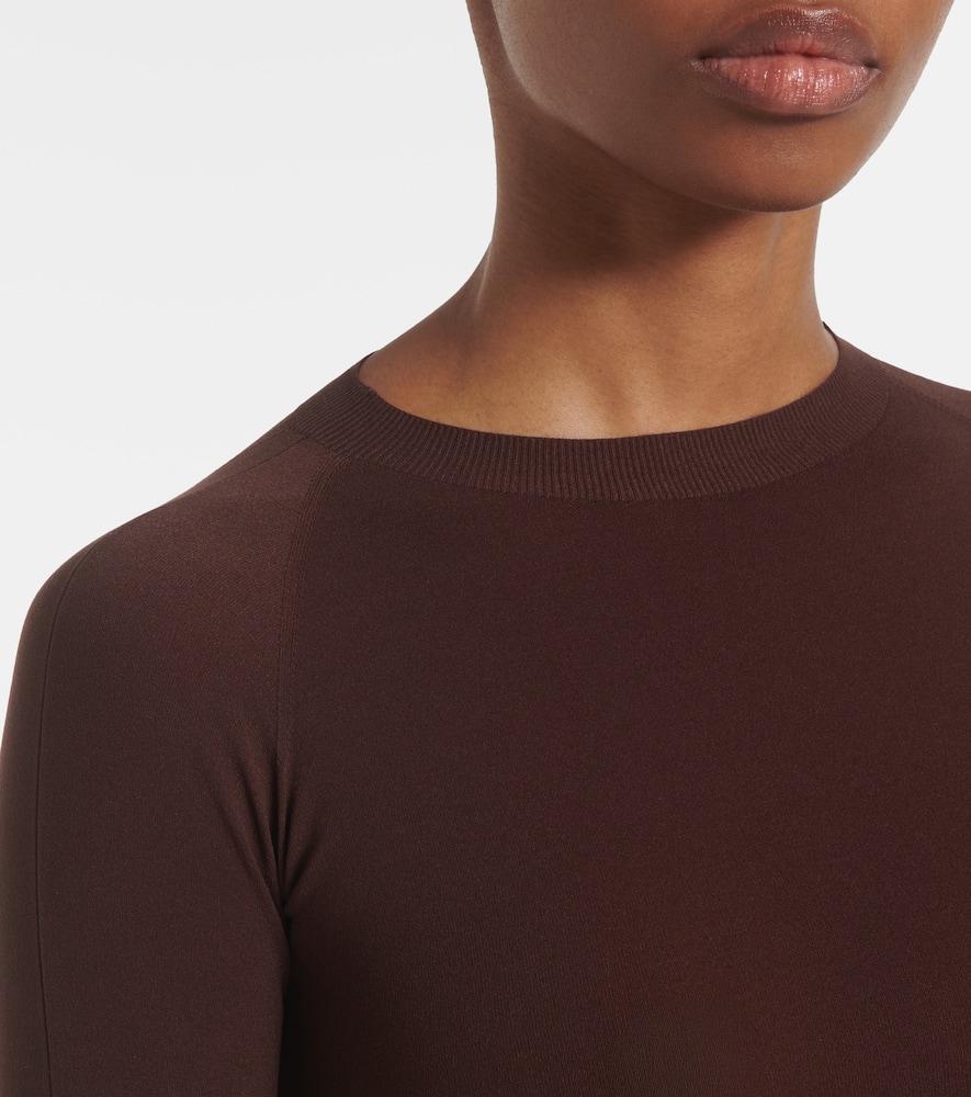 Alaïa Secondskin Effect Crop Top In Brown
