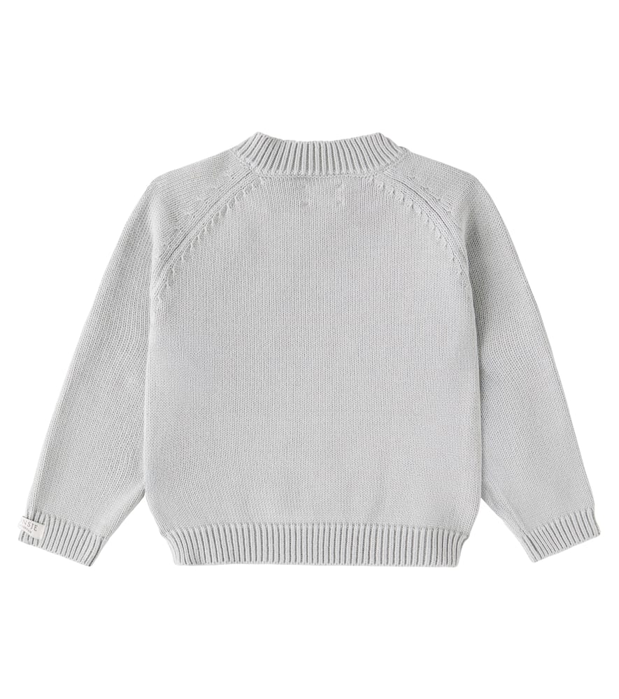 Donsje Baby Loeke Cotton Sweater In Grey