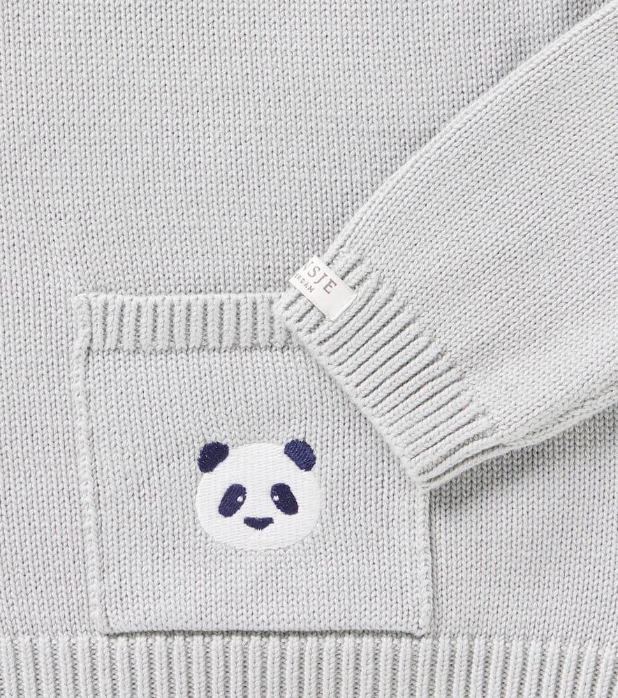 Donsje Baby Loeke Cotton Sweater In Grey
