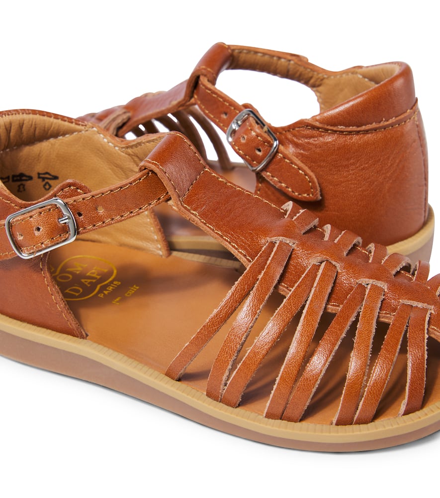 Pom D'api Poppy Royal Leather Sandals In Brown