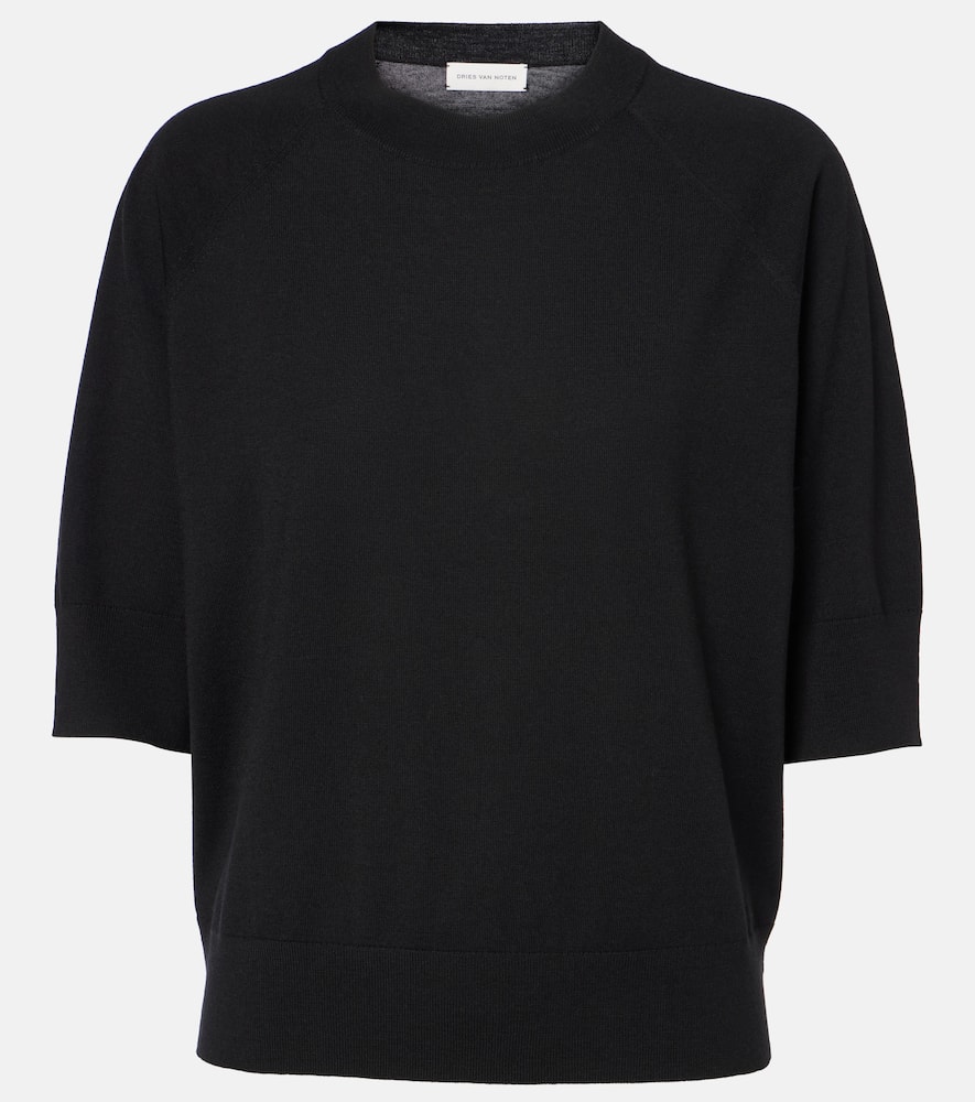 Dries Van Noten Wool Top In Black