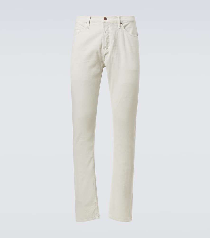 Cotton corduroy slim pants