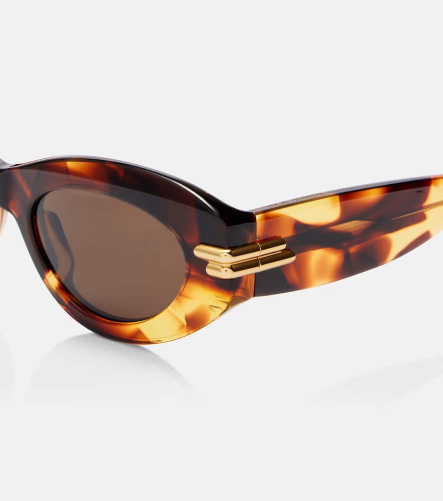 Bottega Veneta Mitre Oval Sunglasses In Brown