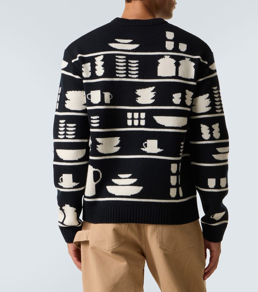 Jw Anderson Tableware-pattern Crew-neck Sweater In Black