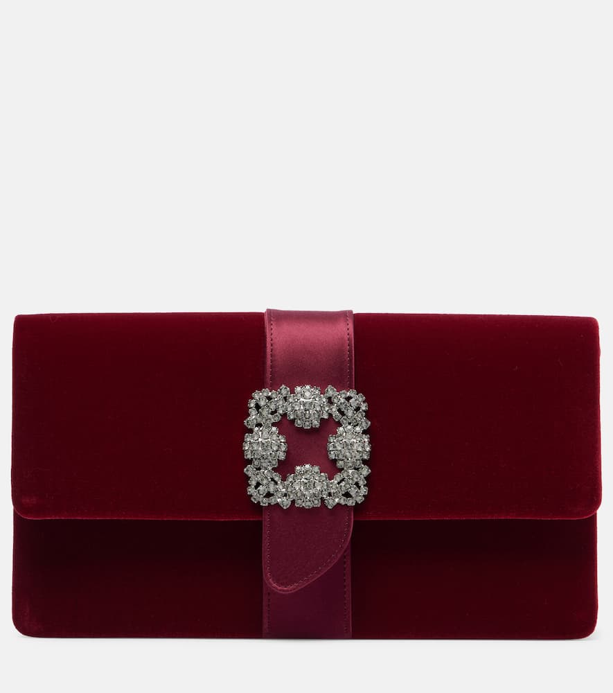 Capri embellished velvet clutch