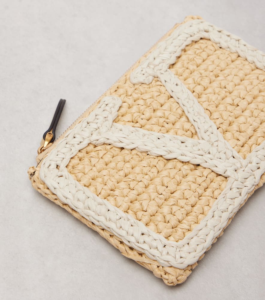 Valentino Viva Superstar Crocheted Faux Raffia Clutch