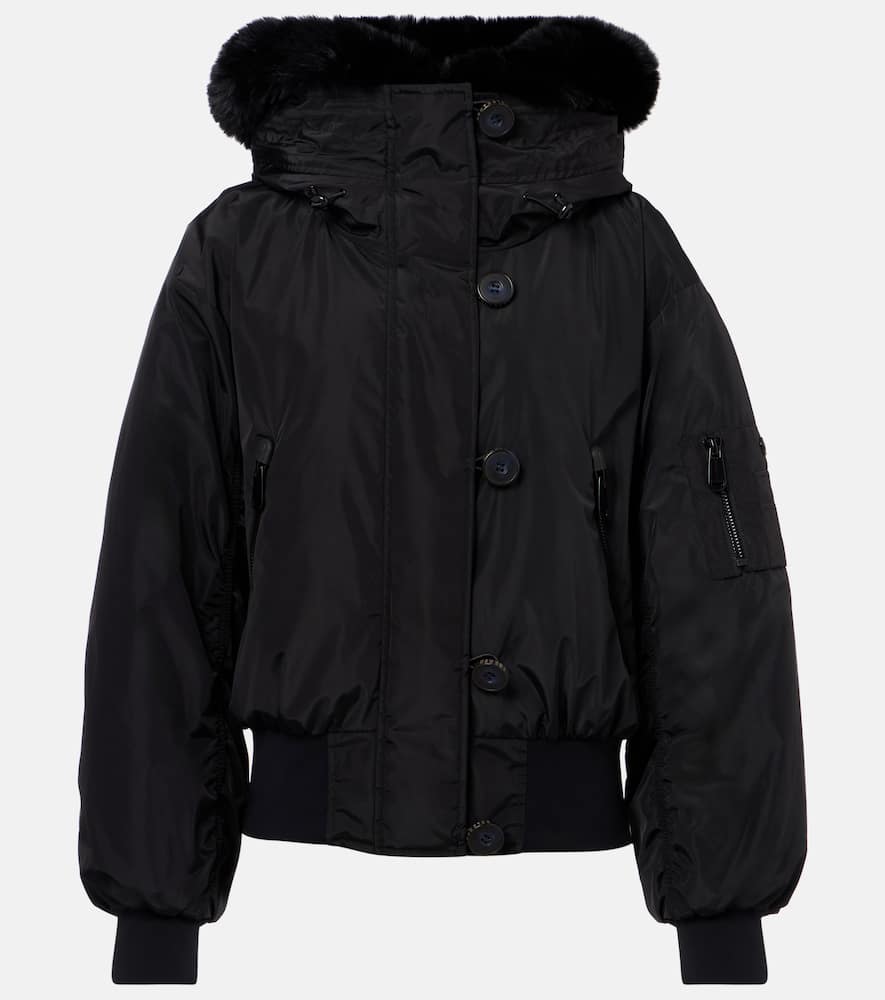 Goldbergh Jeanne Bomber Jacket With Faux Fur In Black