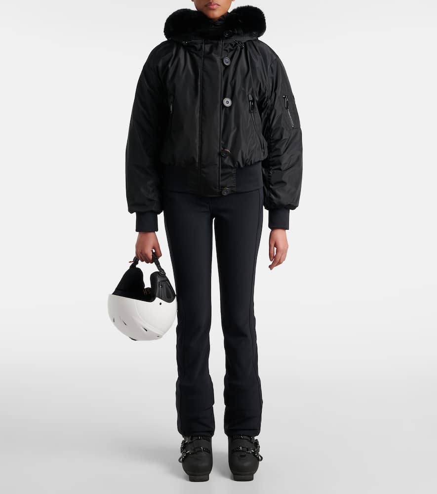 Goldbergh Jeanne Bomber Jacket With Faux Fur In Black