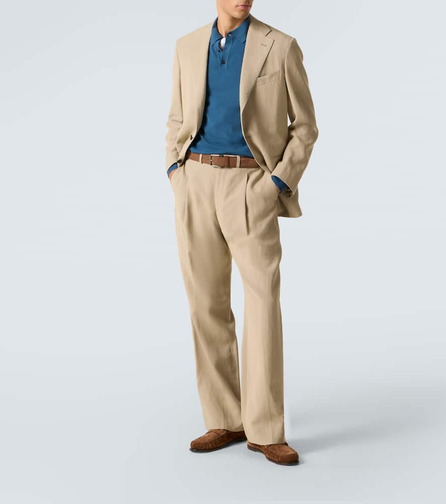 Slowear Wool-blend Polo Sweater In Blue