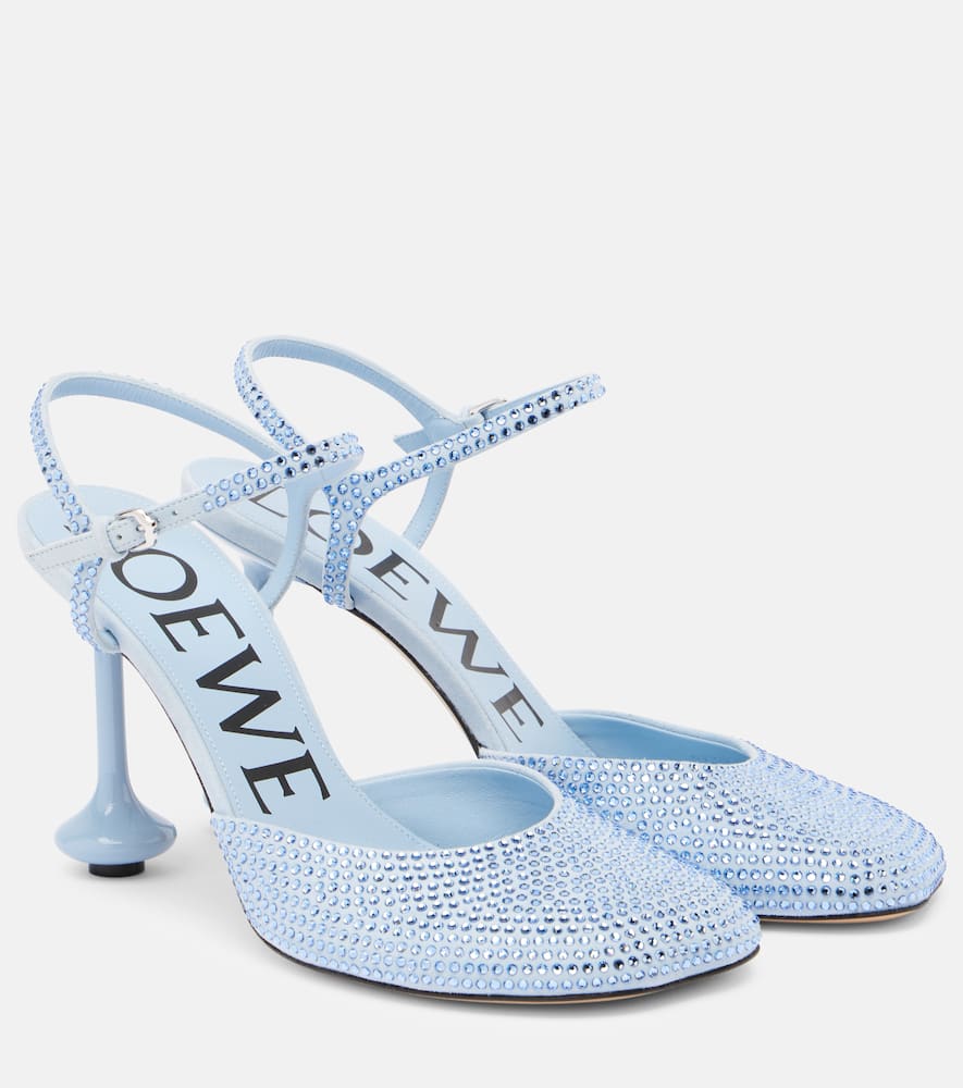Toy 90 crystal-embellished leather pumps