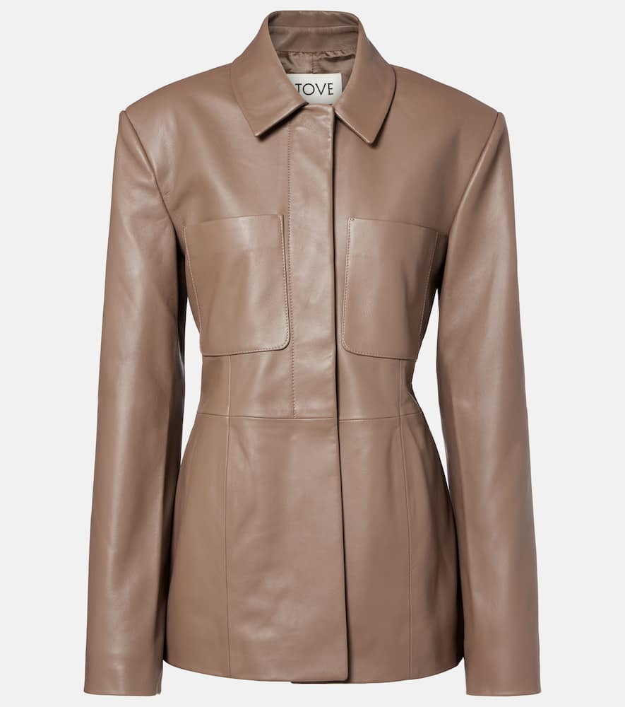Tove Magda Leather Jacket In Brown
