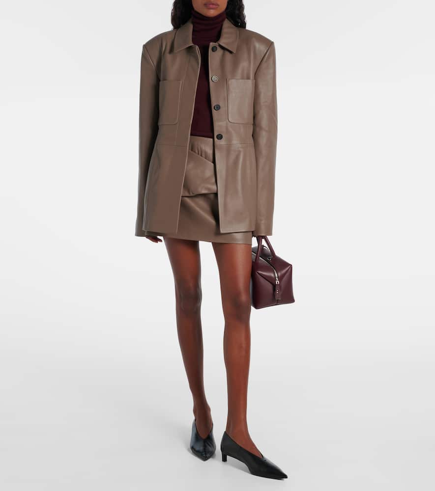 Tove Magda Leather Jacket In Brown