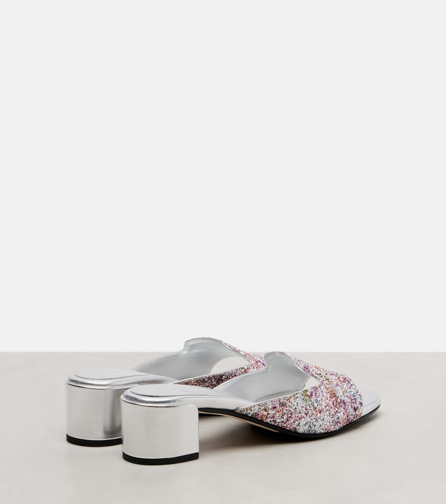  Jimmy Choo Jimmy Choo Dina 45 Glitter Mules 