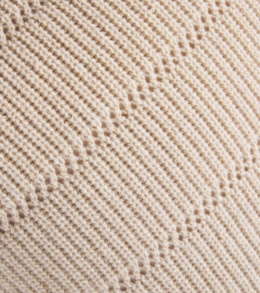 Brunello Cucinelli Cashmere And Wool Cushion In Sand