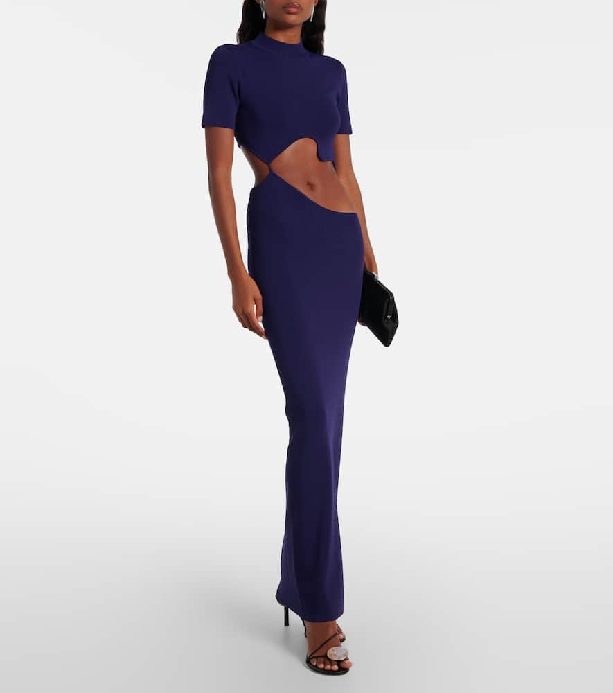 Christopher Esber Lattice Separation Cutout Maxi Dress In Blue