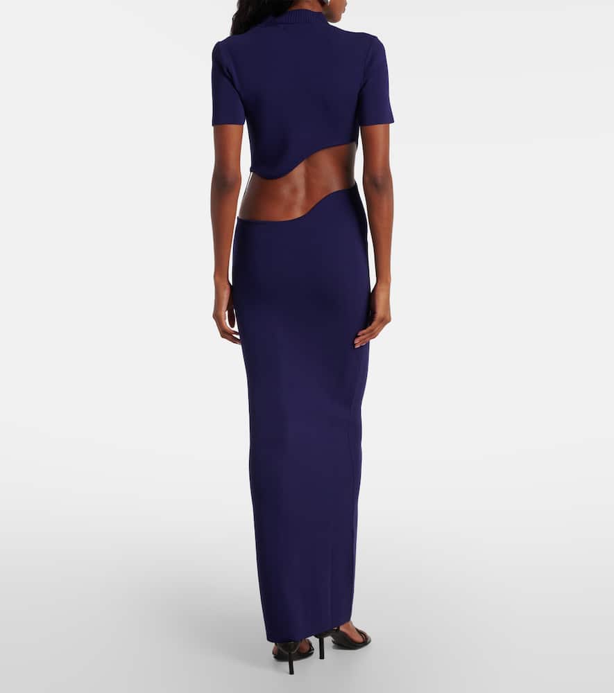 Christopher Esber Lattice Separation Cutout Maxi Dress In Blue