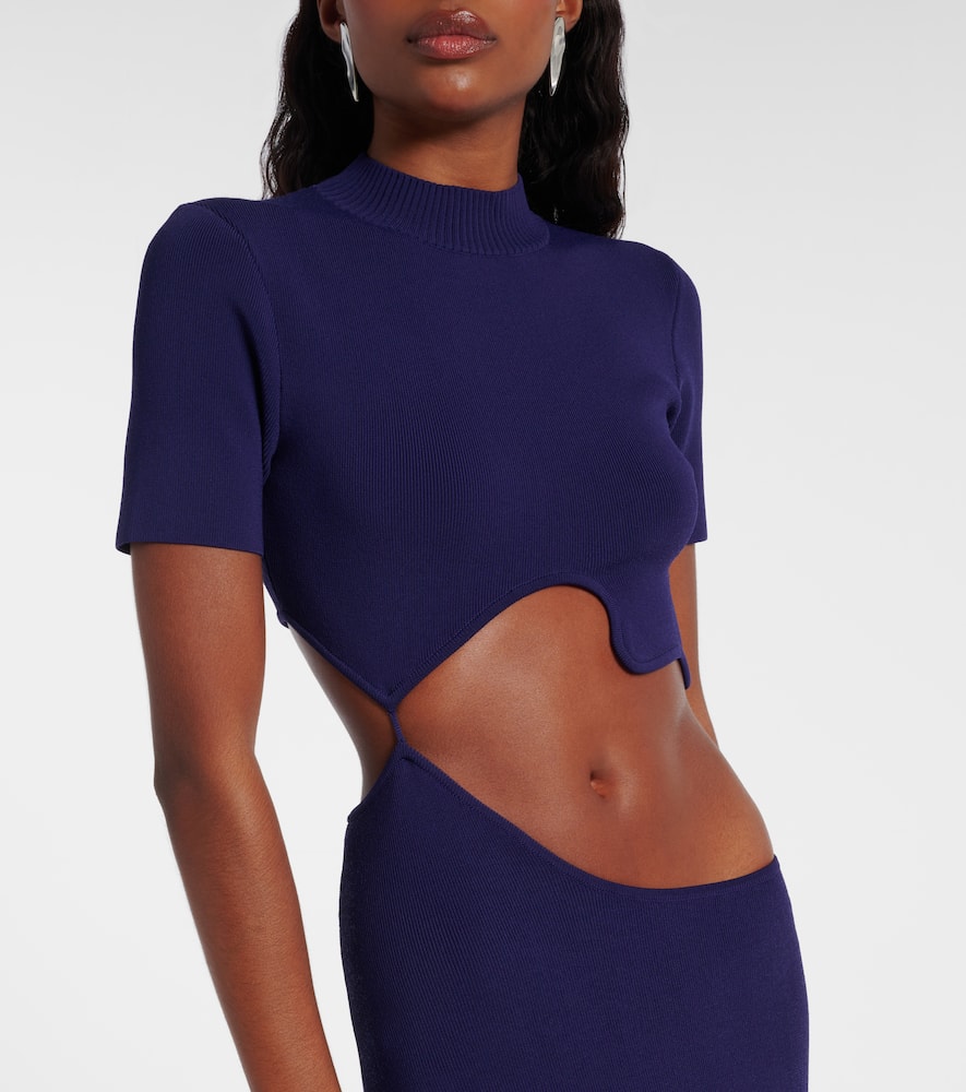Christopher Esber Lattice Separation Cutout Maxi Dress In Blue
