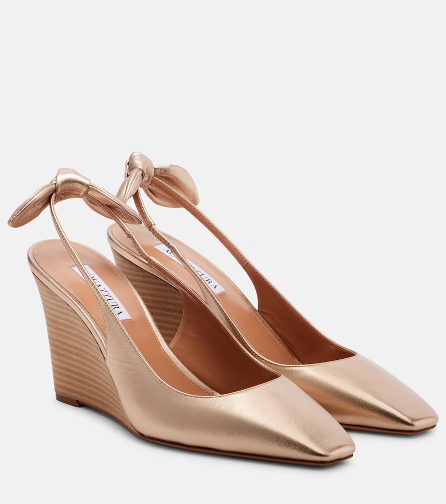 Very Bow Tie 85 leather wedges