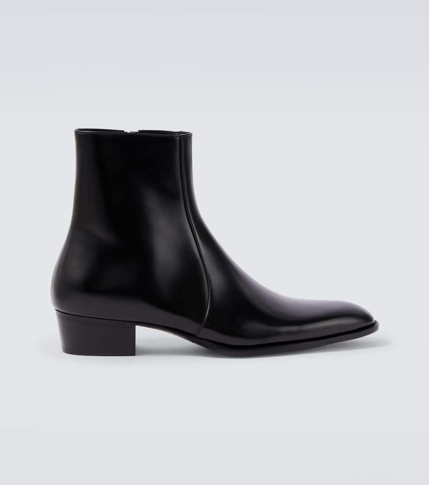 Saint Laurent Roman Boots In Smooth Leather In Black